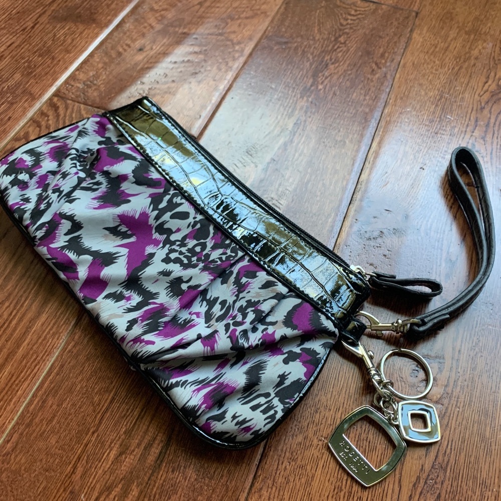 Rosetti Black/Purple Crocodile Wristlet